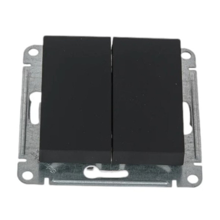 Картинка Переключатель 2-кл перекрестный в рамку 10А Карбон Systeme Electric ATLASDESIGN