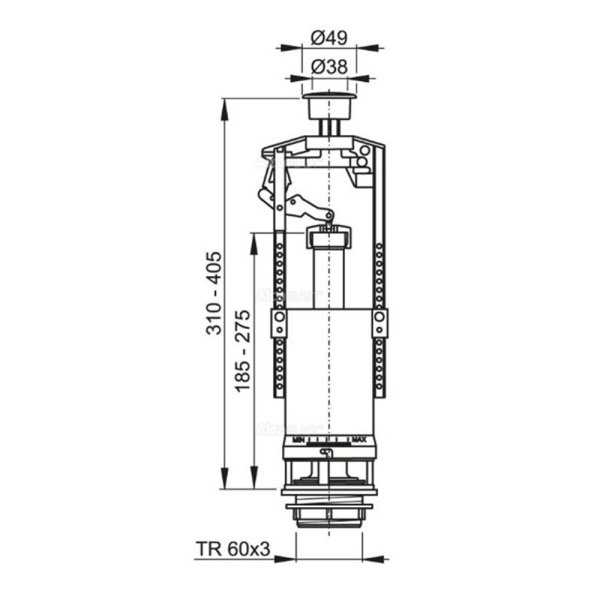 Картинка Арматура для бачка сливная кнопка хром старт-стоп Alca Plast A2000-CHROM