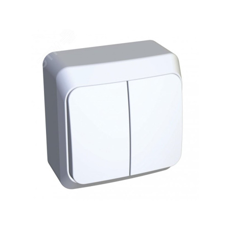 Картинка Schneider ЭТЮД выключатель двухклавишный наружный Белый