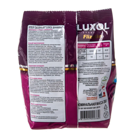 Картинка Клей обойный для флизелиновых обоев 200 г LUXOL Standart флизелин