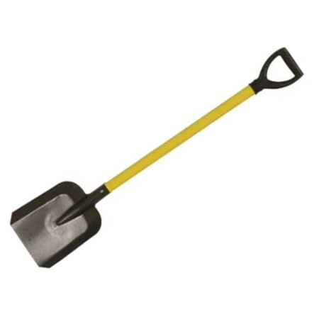 Лопата совковая с желтым металлическим черенком Инструм-Агро