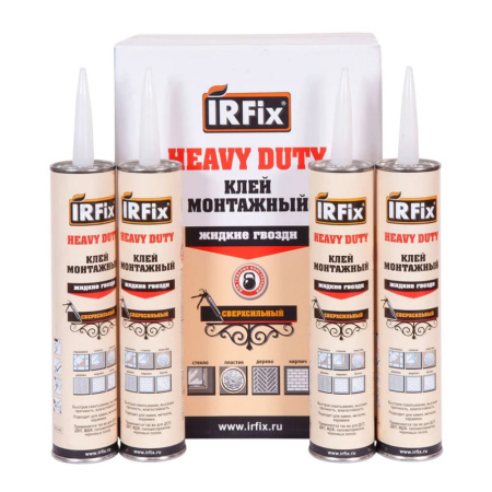 Картинка Жидкие гвозди каучук Бежевый 310 мл IRFIX HEAVY DUTY