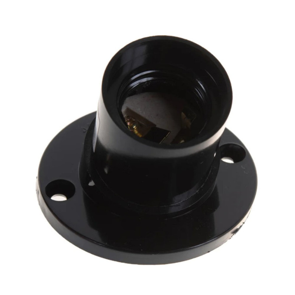 Картинка Патрон электрический E27 карболитовый настенный Чёрный UNIVersal