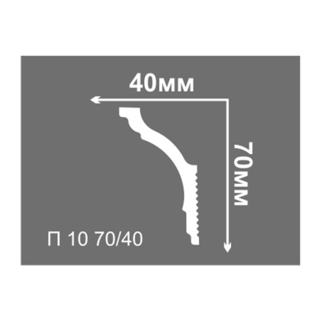 Картинка Плинтус потолочный Де-Багет П 10 70х40 длина 2 м
