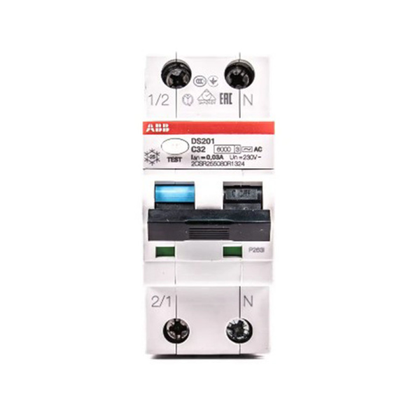 Картинка Автоматический выключатель дифференциального тока DS201CR 1P+N С 32А 6.0kA 30мА AС 230В ABB