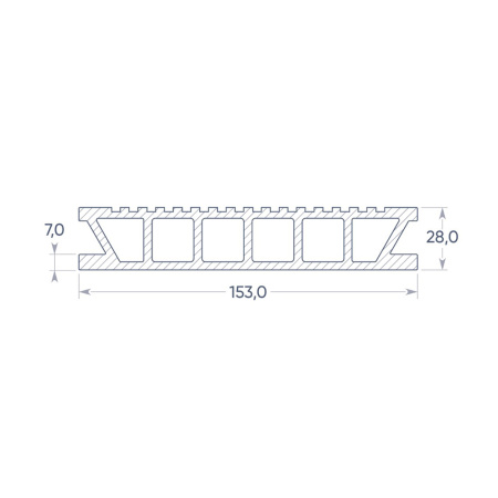 Картинка Доска террасная ДПК П7 153х28х6000 мм Венге Deckron Classic