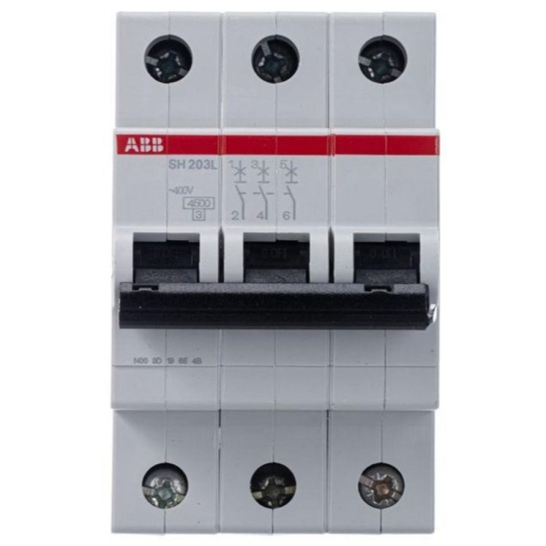 Картинка Автоматический выключатель 3п SH203 С 6А 4,5кА ABB