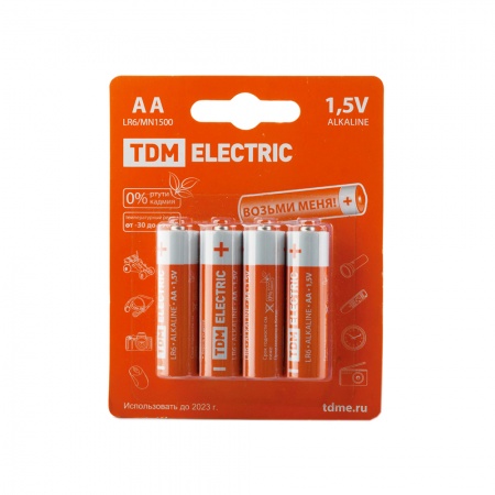 Батарейка TDM ELECTRIC LR6 AA Alkaline 1,5V BP-4