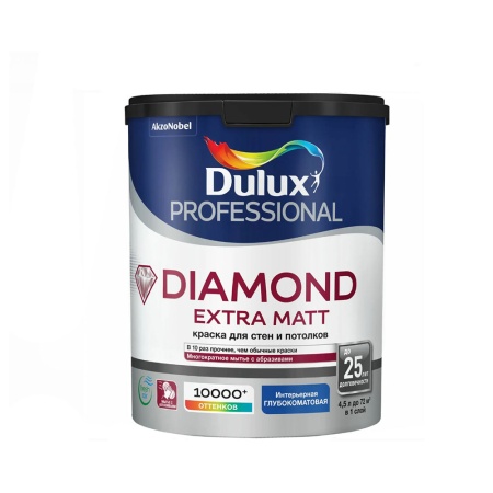 Краска Dulux Trade Diamond Matt матовая износостойкая краска 5 л BW