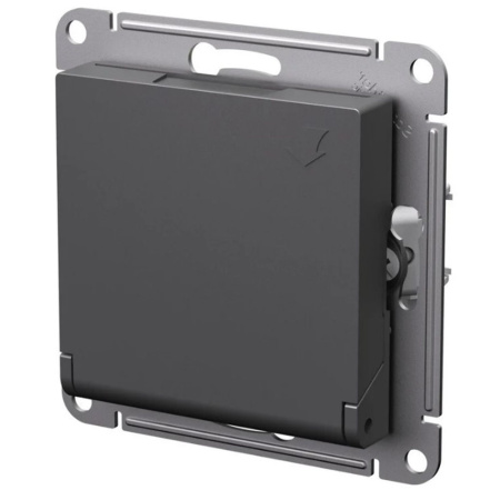 Картинка Розетка одноместная с з/к с шторками и крышкой в рамку 16А Базальт Systeme Electric ATLASDESIGN