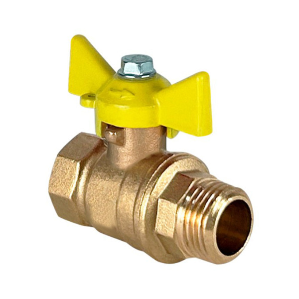 Картинка Кран шаровой для газа 1/2" ВР/НР бабочка латунь VALFEX