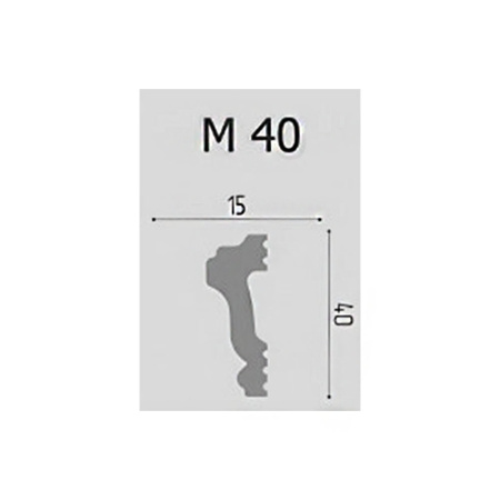 Картинка Плинтус молдинг XPS M40 40-15 2 м Де-Багет