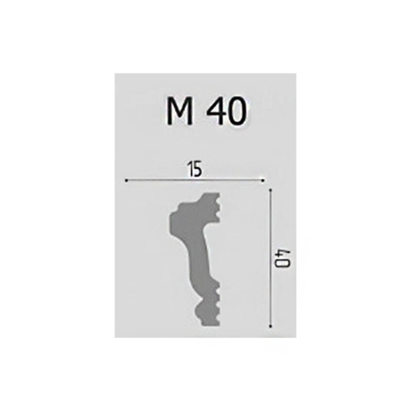 Картинка Плинтус молдинг XPS M40 40-15 2 м Де-Багет