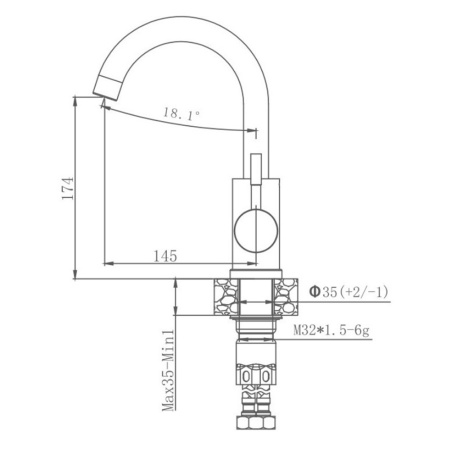 Картинка Смеситель для кухни нержавеющая сталь VALFEX Atria Graphite-3
