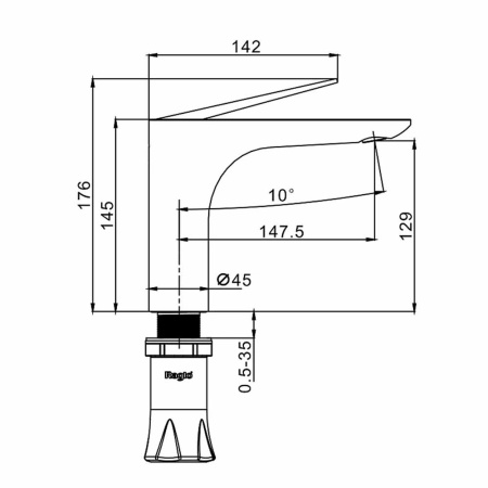 Картинка Смеситель для умывальника Черный RAGLO 9R21.10.06