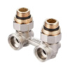 Картинка Узел нижнего подключения Н-образный клапан без байпаса 3/4" x1/2" угловой Royal Thermo 