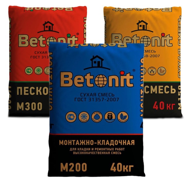 Картинка Монтажно-кладочная смесь Betonit М-200 40 кг