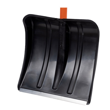 Картинка Лопата снеговая Витязь 380х365 черная с алюминиевым черенком и ручкой