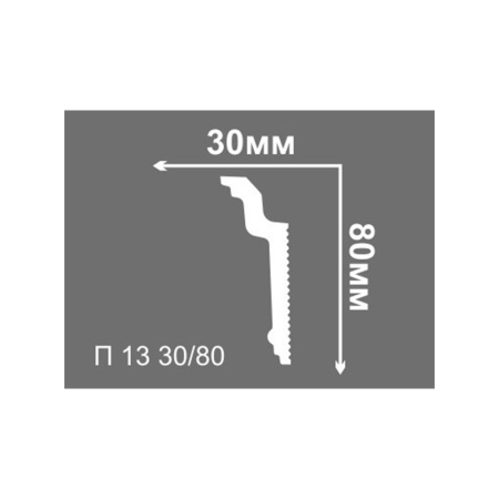 Картинка Плинтус потолочный П 13 30/80 мм 2 м Де-Багет