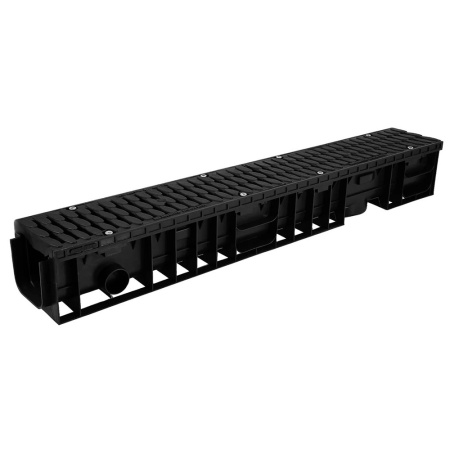 Лоток водоотводный 1000x148x135 мм Пластик с пластиковой решеткой AQUASTOK MASTER 100 H135 B125