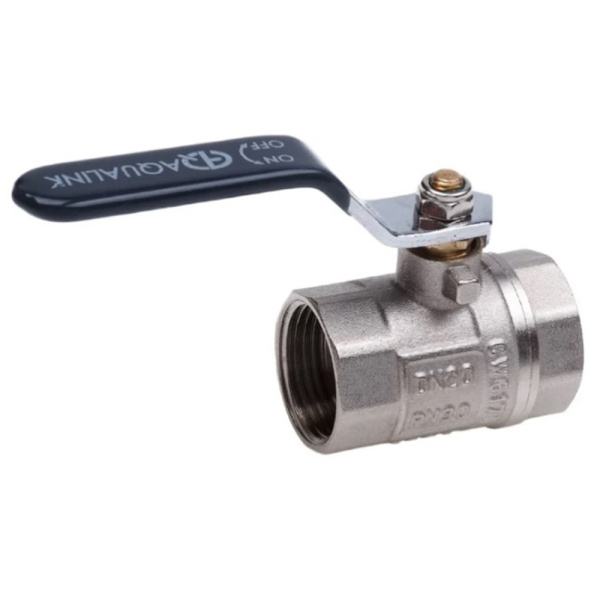 Картинка Кран шаровой ВВ 1 1/2 ручка никелированный AQUALINK