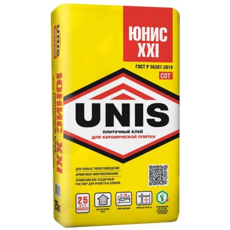 Клей для плитки Юнис XXI 25 кг