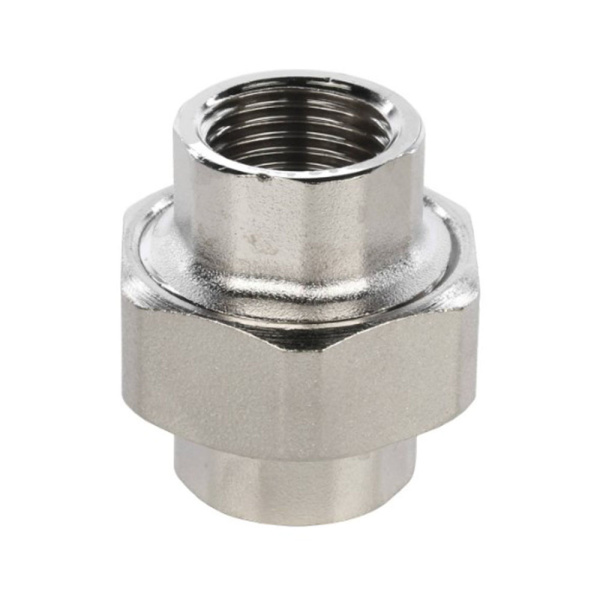 Картинка Сгон разъемный ВВ 1/2' прямой Американка никелированный STOUT