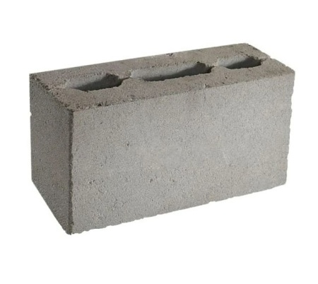 Блок цементный 3-х пустотный 390х90х188 мм