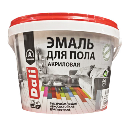 Эмаль для пола акриловая 2,2 кг Серый DALI