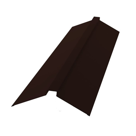 Планка конька плоского 145х30х145х0,5 мм GreenCoat Pural BT с пленкой RR 887 шоколадно-коричневый RA