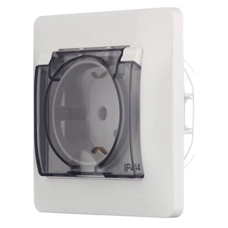 Картинка Розетка с заземлением Белая Systeme Electric GLOSSA