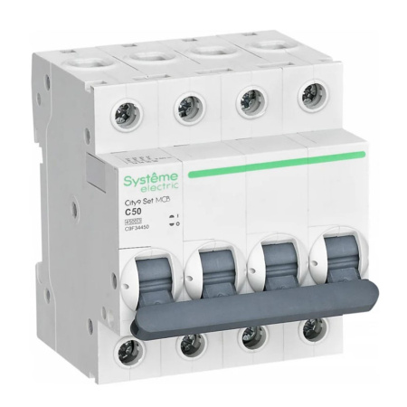 Картинка Выключатель автоматический 4п 50А С 4.5kA 230В City9 Set Systeme Electric