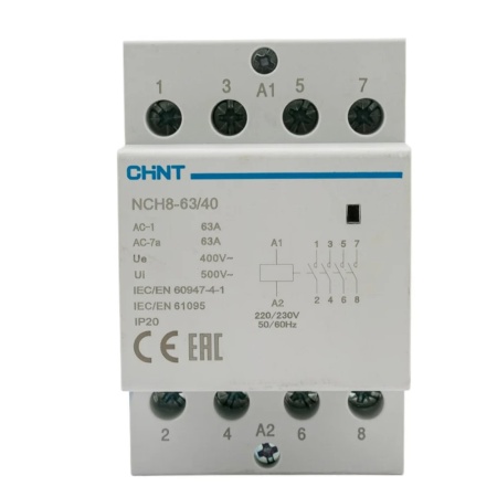 Контактор модульный NCH8-63/40 63А 4НО AC 220/230В 50Гц CHINT