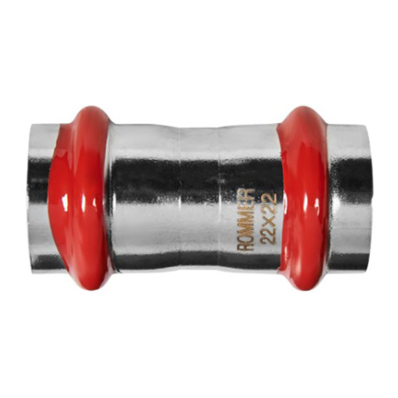 Картинка Муфта равнопроходная Впр-Впр Ø 22 Нержавеющая сталь пресс ROMMER