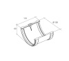 Картинка ПВХ Соединитель желоба Grand Line Классика 120 мм Белый