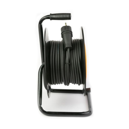 Картинка Удлинитель силовой на металлической катушке КГ-ХЛ 2х2,5 4 гнезда 30 м без з/к РЫЖАЯ ТАКСА