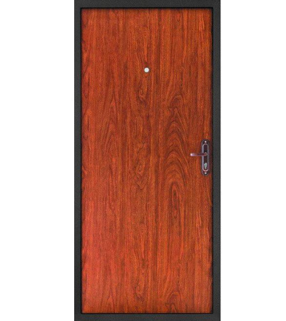 Картинка Дверь Форпост 53 Орех размер 980х2050 мм левая с цилиндрическим замком и дверной фурнитурой