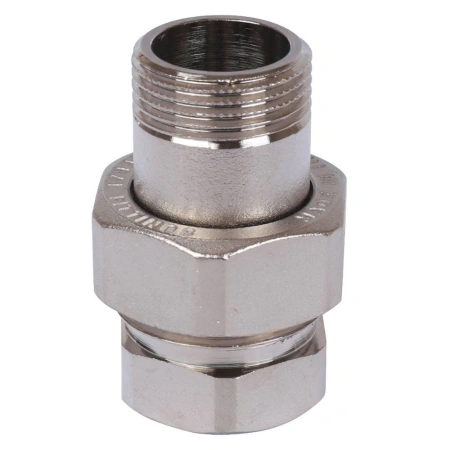 Картинка Сгон разъемный ВН 3/4' прямой американка никелированный STOUT