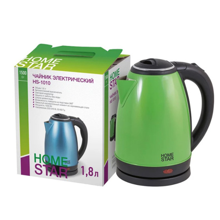 Картинка Чайник стальной HS-1010 на 1.8 л Зеленый HomeStar