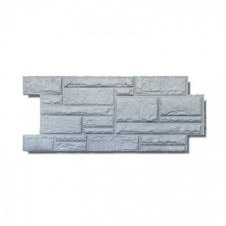 Фасадная панель Цоколь Рваный камень цвет Серый 475x1110 мм