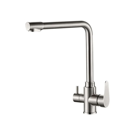 Смеситель для кухни с подключением фильтра нержавеющая сталь VALFEX Rigel Chrome VF.76802