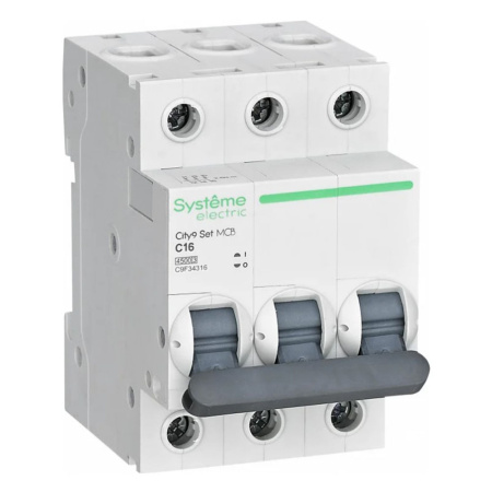 Картинка Выключатель автоматический 3п 16А С 4.5kA 400В City9 Set Systeme Electric