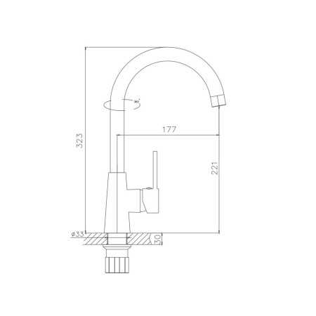Картинка Смеситель для кухни латунь VALFEX Virgo Chrome VF.70074