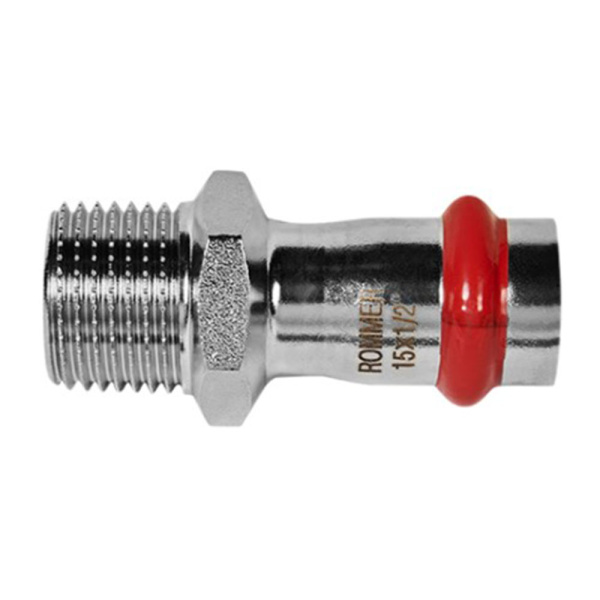 Картинка Переходник ВПр-НР Ø 15х1/2" Нержавеющая сталь пресс ROMMER