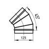 Картинка Отвод для круглых воздуховодов оцинкованная сталь Ø 125 мм 45°