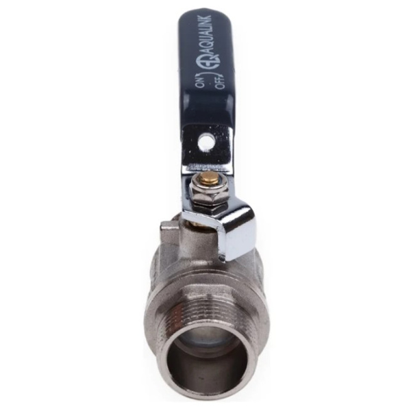 Картинка Кран шаровой НН 1/2" U ручка никелированный AQUALINK