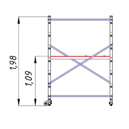 Картинка Вышка-тура Алюмет Техно 3 4107 Алюминиевая высота 1980 мм