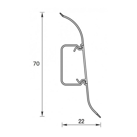 Картинка Плинтус с центральной планкой К-П70п 70 мм 2,2 м Дуб 201 IDEAL Классик