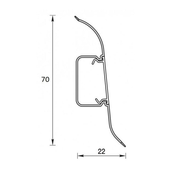 Картинка Плинтус с центральной планкой К-П70п 70 мм 2,2 м Дуб 201 IDEAL Классик