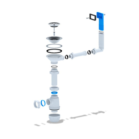Картинка Сифон для кухонной мойки 3 1/2"x40 ж/ перелив АНИ Пласт Грот A0145